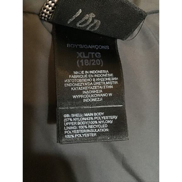 The North Face Puffer Down Vest Boys Size XL 18/20 Blue Plaid Full Zip Pockets - Picture 5 of 6